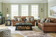 Carianna Caramel Leather Living Room Set - Lara FurnitureLiving Room Set