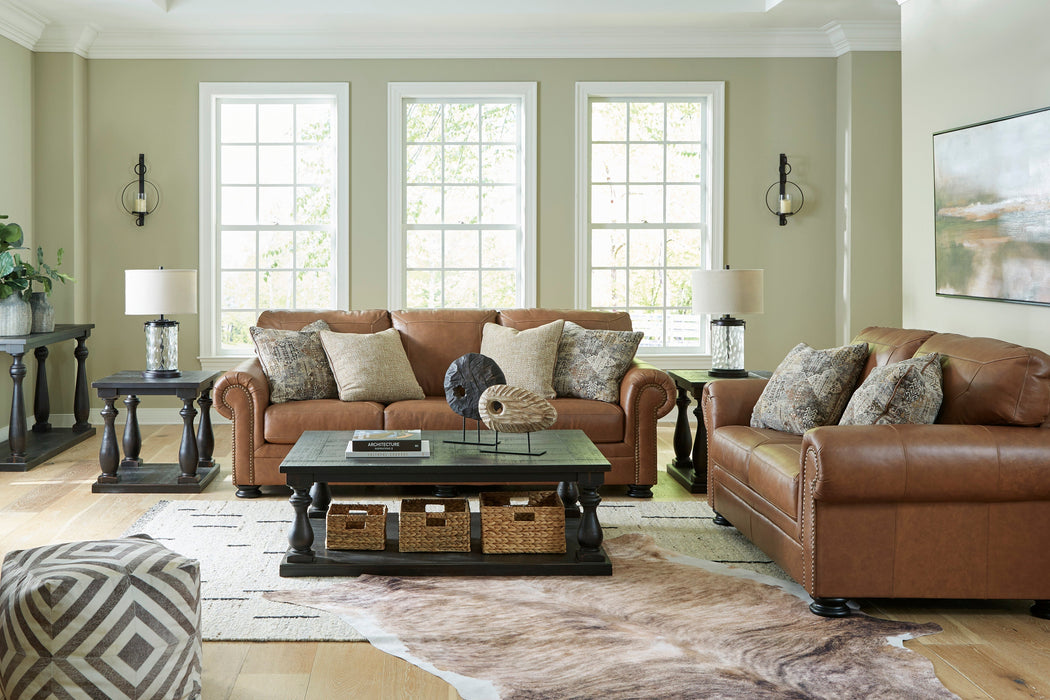 Carianna Caramel Leather Living Room Set - Gate FurnitureLiving Room Set
