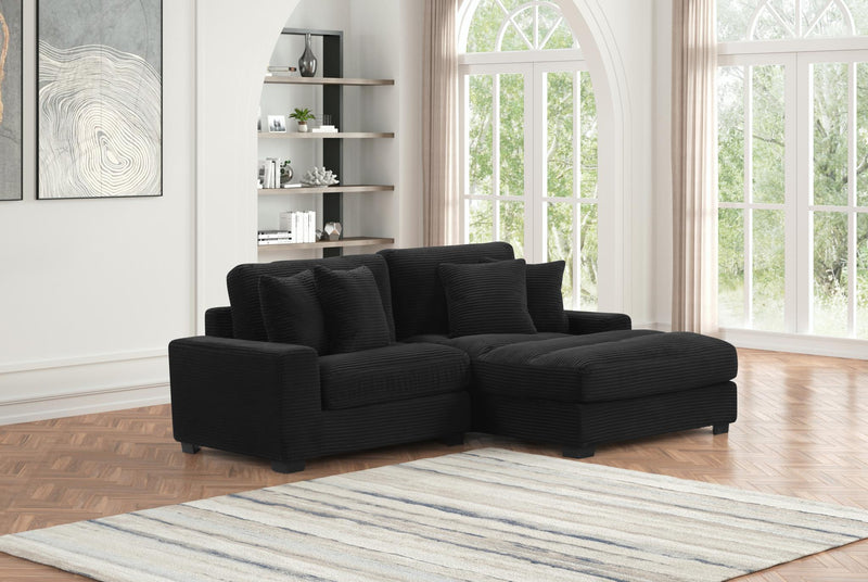 Carla - Black 2PC Sectional (LAF Chair and RAF Chaise ) - S515-Sectional-2PC