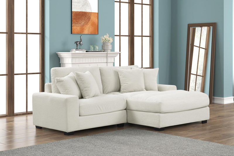 Carla - Cream 2PC Sectional (LAF Chair and RAF Chaise ) - S517-Sectional-2PC