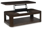 Carlibrie Warm Brown Lift-Top Coffee Table - T700-9