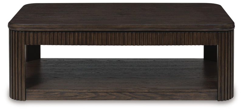 Carlibrie Warm Brown Lift-Top Coffee Table - T700-9