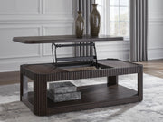 Carlibrie Warm Brown Lift-Top Coffee Table - T700-9