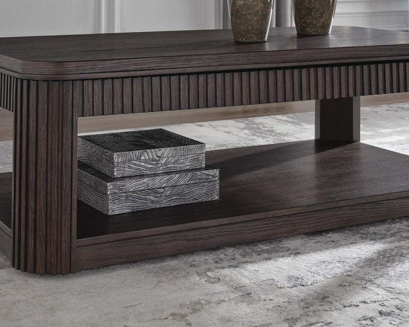 Carlibrie Warm Brown Lift-Top Coffee Table - T700-9