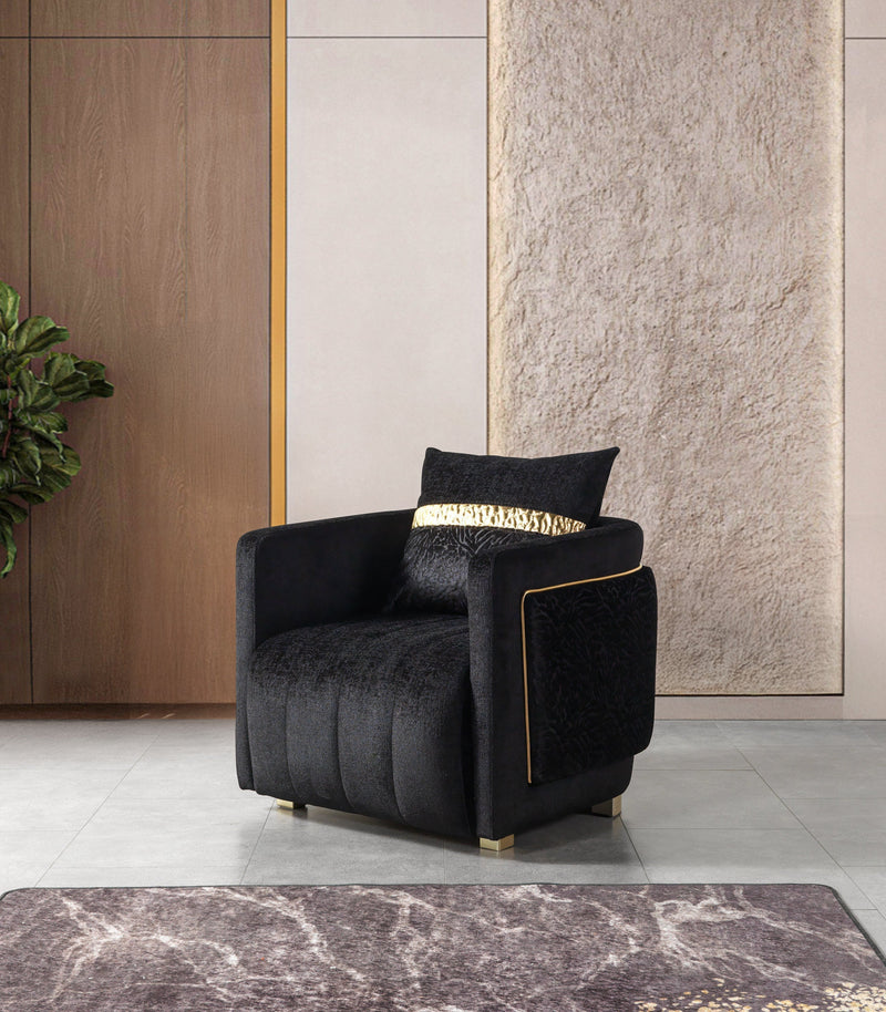 Carlina Black Velvet Chair - CARLINABK-CHAIR