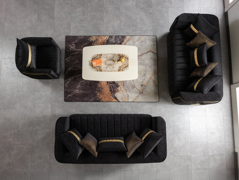 Carlina Black Velvet Chair - CARLINABK-CHAIR