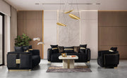 Carlina Black Velvet Sofa - CARLINABK-S