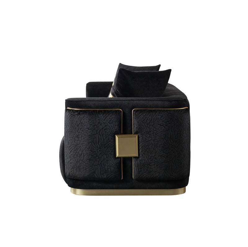 Carlina Black Velvet Sofa - CARLINABK-S