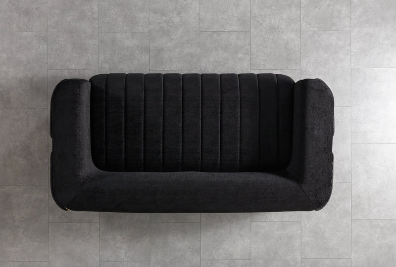 Carlina Black Velvet Sofa & Loveseat - CARLINABK-SL