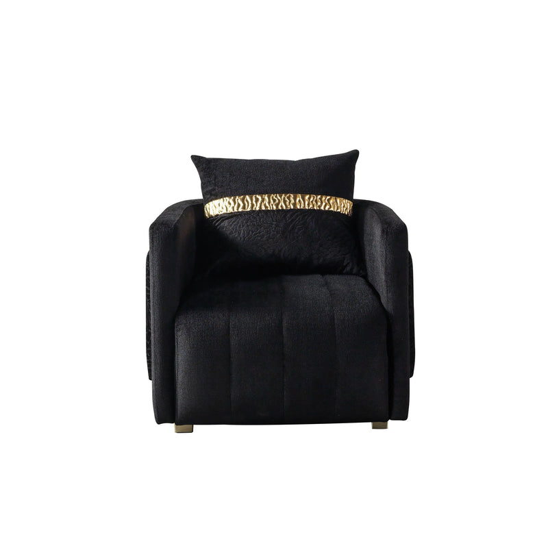 Carlina Black Velvet Sofa & Loveseat - CARLINABK-SL