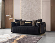 Carlina Black Velvet Sofa & Loveseat - CARLINABK-SL