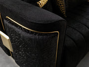 Carlina Black Velvet Sofa & Loveseat - CARLINABK-SL