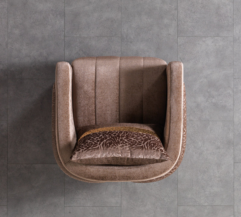 Carlina Coffee Velvet Chair - CARLINACOF-CHAIR