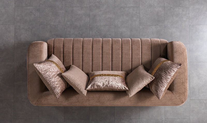 Carlina Coffee Velvet Sofa - CARLINACOF-S