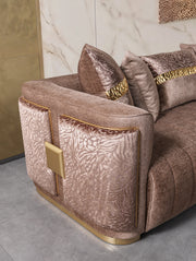 Carlina Coffee Velvet Sofa - CARLINACOF-S