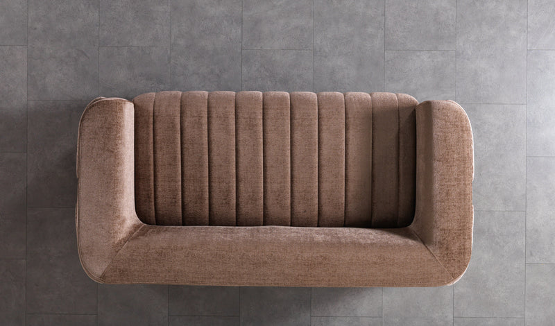 Carlina Coffee Velvet Sofa & Loveseat - CARLINACOF-SL