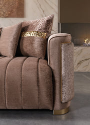 Carlina Coffee Velvet Sofa & Loveseat - CARLINACOF-SL