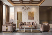 Carlina Coffee Velvet Sofa & Loveseat - CARLINACOF-SL