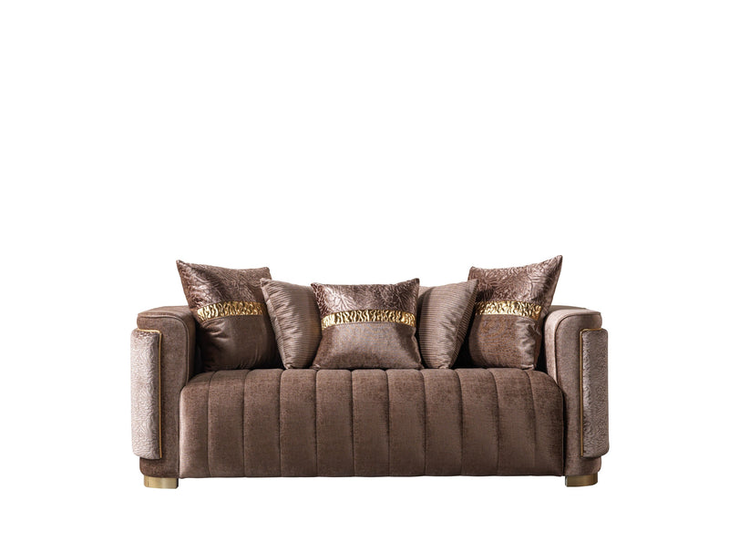 Carlina Coffee Velvet Sofa & Loveseat - CARLINACOF-SL