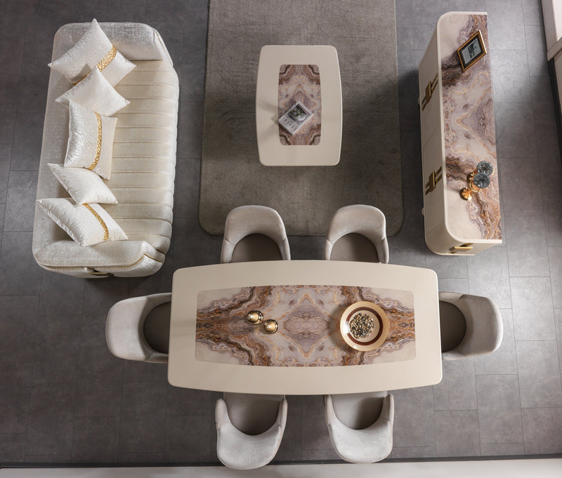 Carlina Ivory Coffee Table - CARLINA-COFFEE