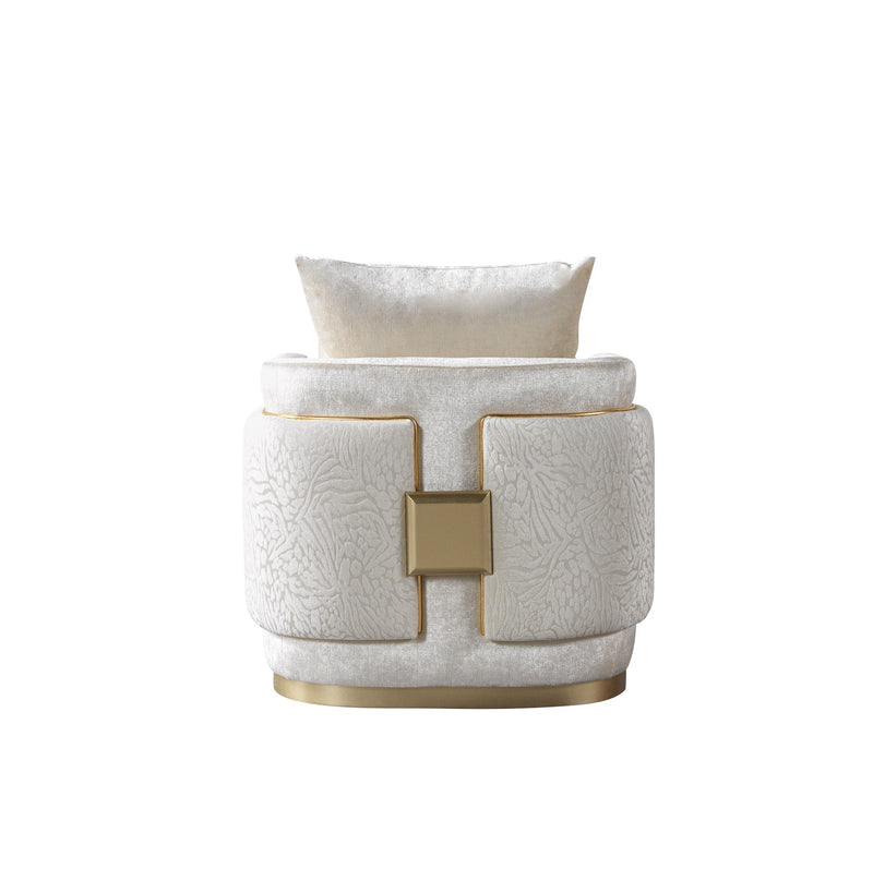 Carlina Ivory Velvet Chair - CARLINAIV-CHAIR