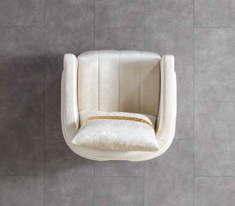 Carlina Ivory Velvet Chair - CARLINAIV-CHAIR