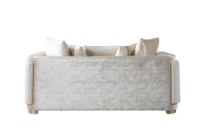 Carlina Ivory Velvet Loveseat - CARLINAIV-L