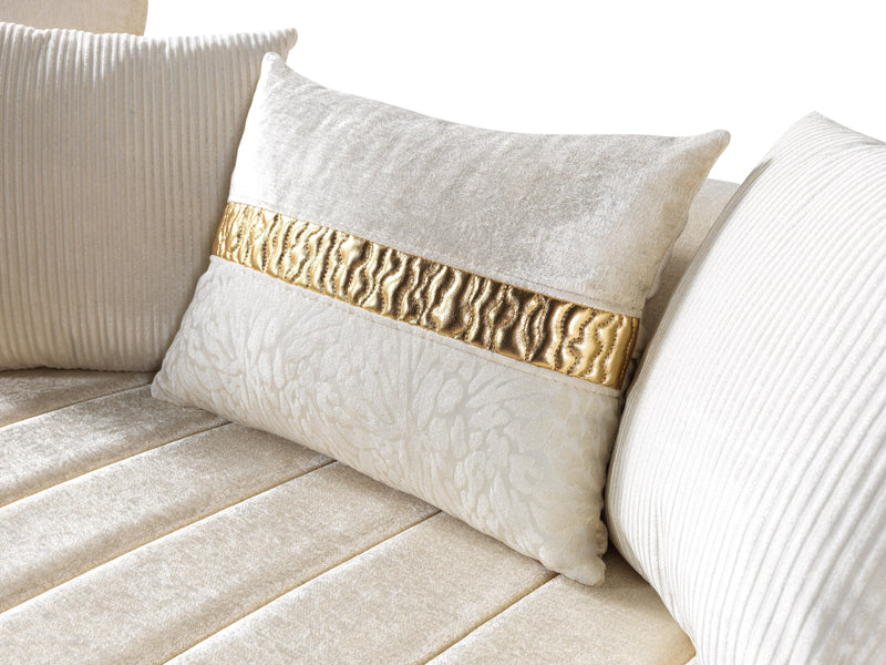 Carlina Ivory Velvet Sofa - CARLINAIV-S