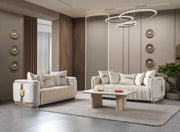 Carlina Ivory Velvet Sofa - CARLINAIV-S