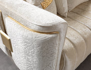 Carlina Ivory Velvet Sofa - CARLINAIV-S