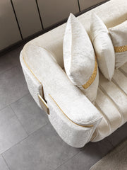 Carlina Ivory Velvet Sofa & Loveseat - CARLINAIV-SL