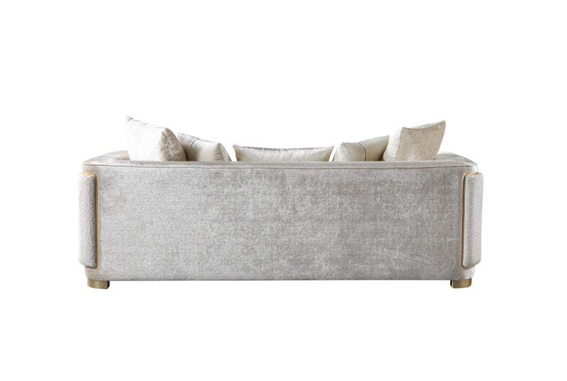 Carlina Ivory Velvet Sofa & Loveseat - CARLINAIV-SL