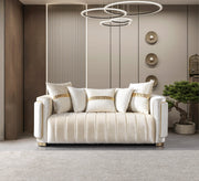 Carlina Ivory Velvet Sofa & Loveseat - CARLINAIV-SL