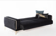 Carlino 3 Seat Sleeper (Napoly Black) 4 Pieces - Gate FurnitureSleeper Sofa