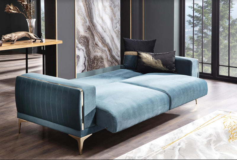 Carlino 3 Seat Sleeper (Napoly E.Green) 4 Pieces - Lara FurnitureSleeper Sofa