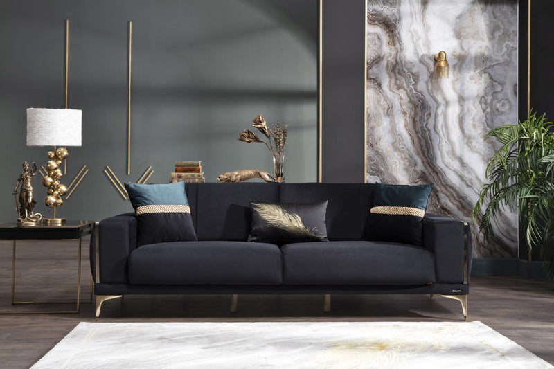 Carlino Accent Chair (Napoly Black) 2 Pieces - Lara FurnitureLiving Room Chair