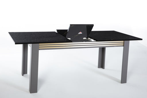 Carlino Expandable Dining Table (Prada Grey/Car.Mrb) 2 Pieces - Gate FurnitureDining Table