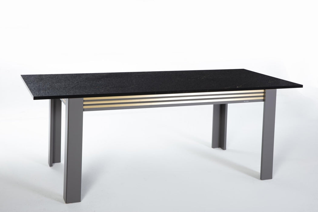 Carlino Expandable Dining Table (Prada Grey/Car.Mrb) 2 Pieces - Gate FurnitureDining Table