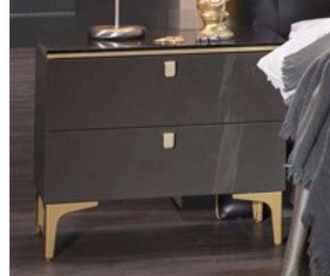 Carlino Nightstand (Prada Grey/ Carlino Mrb) 2 Pieces - Lara FurnitureNightstand