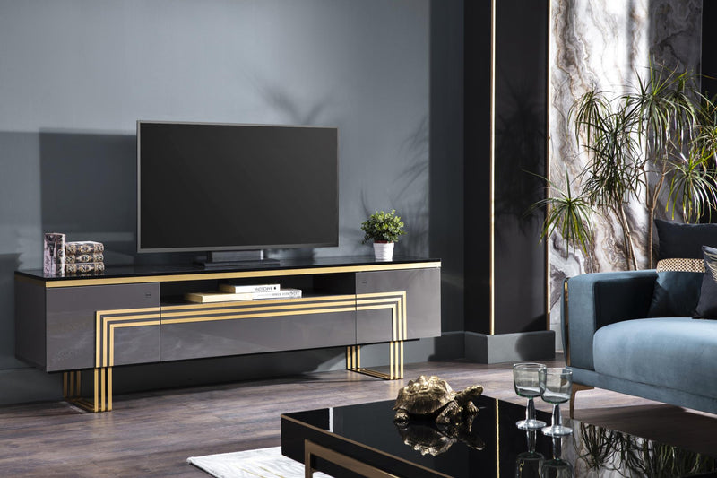 Carlino Tv Stand (Prada Grey) 7 Pieces - 12CRU3001P01ZEFW