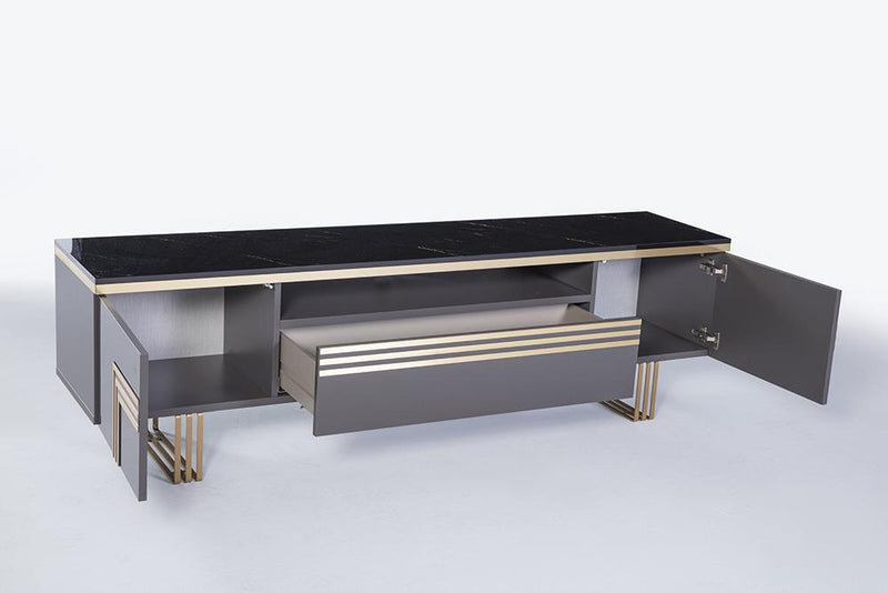 Carlino Tv Stand (Prada Grey) 7 Pieces - 12CRU3001P01ZEFW