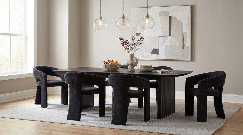 Carlow Upholstered Dining Arm Chair Black (Set of 2) - 193813BLK