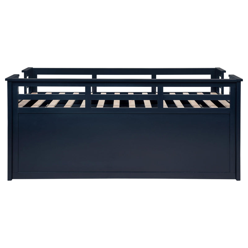 Carlsbad Wood Twin Captains Bed With Trundle Navy Blue - 401980T