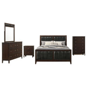 Carlton 5-piece Eastern King Bedroom Set Cappuccino - 202091KE-S5