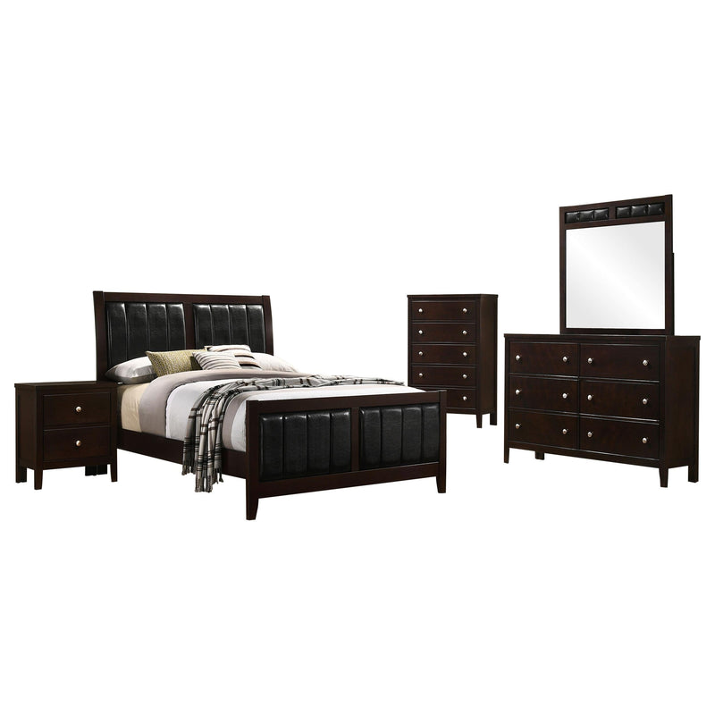 Carlton 5-piece Full Bedroom Set Cappuccino - 202091F-S5