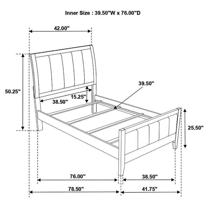Carlton 5-piece Twin Bedroom Set Cappuccino - 202091T-S5