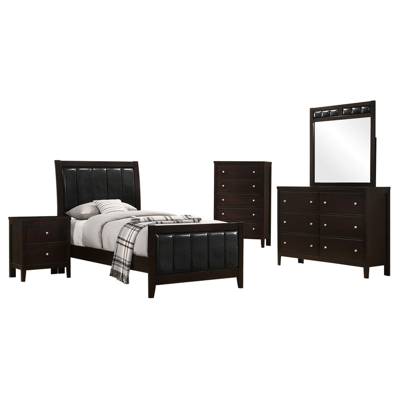 Carlton 5-piece Twin Bedroom Set Cappuccino - 202091T-S5