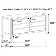 Carlton 6-drawer Dresser Cappuccino - 202093