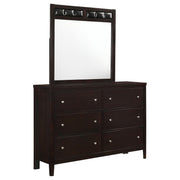 Carlton 6-drawer Dresser with Mirror Cappuccino - 202093M