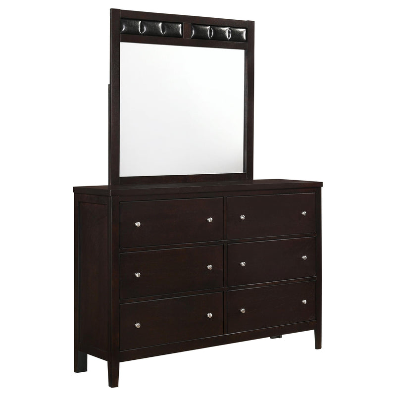 Carlton 6-drawer Dresser with Mirror Cappuccino - 202093M